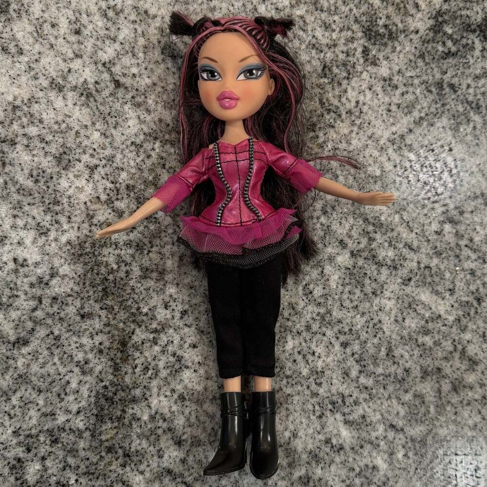 Bratz Girlz Really Rock Jade Doll 2008 MGA Pink Corset-Black Pants Boots Outfit